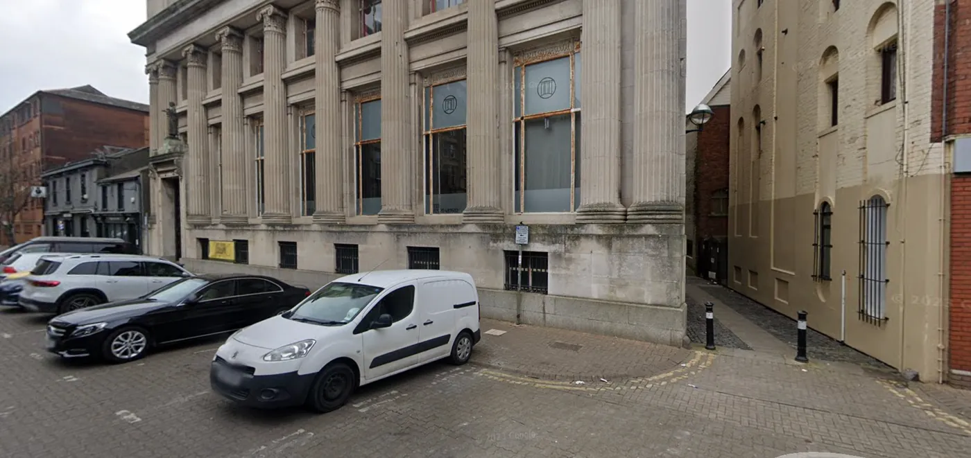 West Bute Street side of Portland House and lane entrance